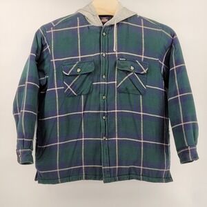 Dickies XL Extra Large Plaid Flannel Quilted Lined Hooded Shirt Jacket Shacket
